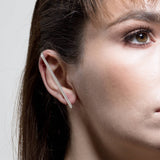 Silver Bar Stud Earrings Ear Cuffs