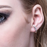 Silver Suspender Stud Earrings