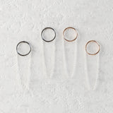 Silver Rose Gold Circle Chain Drop Earrings