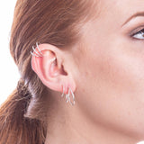 Silver Triple Hoop Illusion Earrings