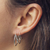 Silver Triple Hoop Illusion Earrings