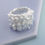Solid Silver Organic Textured Statement Ring