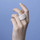 Solid Silver Organic Textured Statement Ring