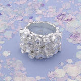 Solid Silver Organic Textured Statement Ring