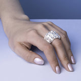 Solid Silver Organic Textured Statement Ring