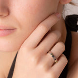 Solid Silver and Gold Screw Accent Rings