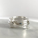 Sterling Silver Square Wire Overlapping Ring
