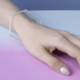 Sterling Silver Tapered Hexagon Bangle
