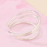 Triple Bar Large Ear Cuff Sterling Silver Earrings
