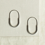 Minimalist Oval Silver Hoop Earrings