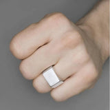 Rectangular Mens Solid Silver Signet Ring