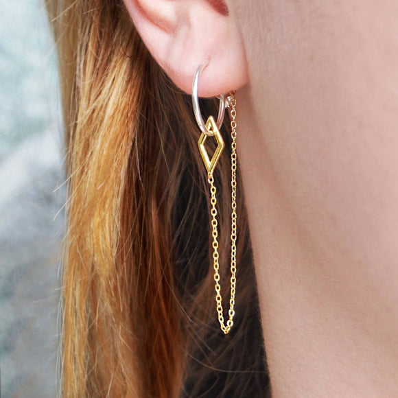 Geometric Gold Chain Earrings