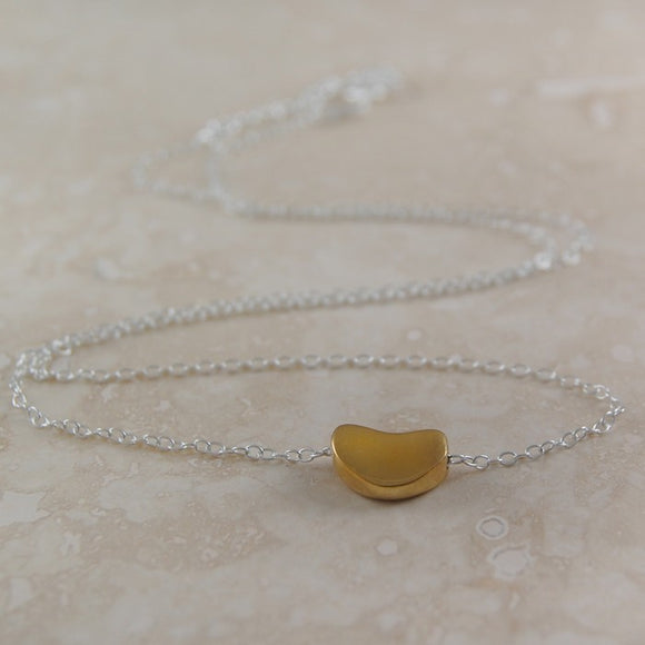Bean Silver and Gold Necklace