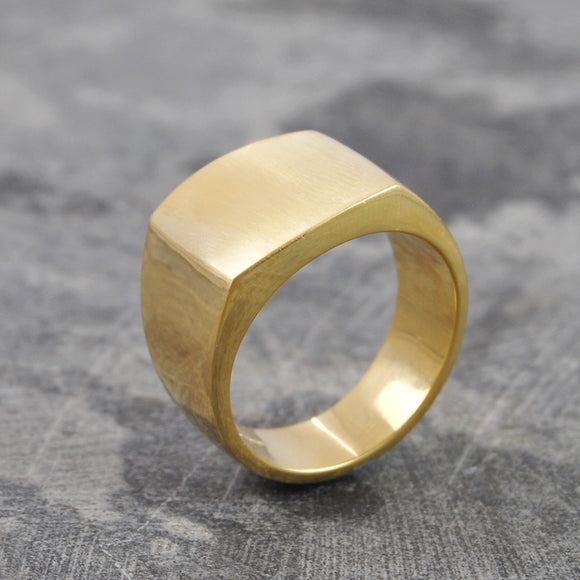 Square Signet Gold Ring for Men