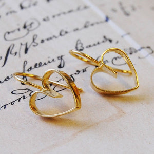 Lace Gold Heart Earrings