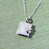 Silver Book Necklace
