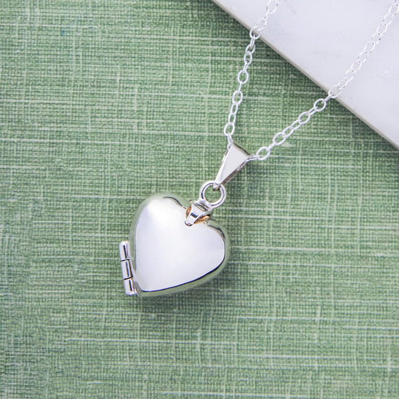 Silver Heart Double Locket Necklace - Otis Jaxon Jewellery