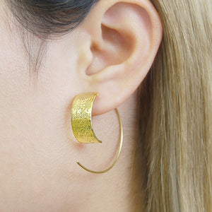 Textured Gold Hoop Earrings