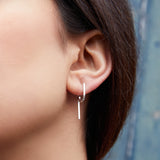 Modern Minimal Drop Sterling Silver Earrings