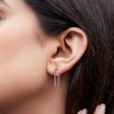 Sterling Silver Angular Minimalist Drop Earring
