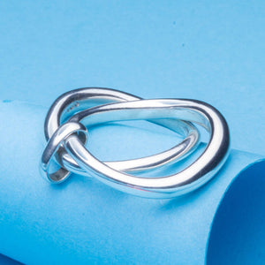 Curved Silver Double Stacking Ring