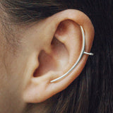 Simple Tusk Ear Cuff Silver Earrings