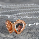 Rose Gold Heart Locket with Pearls