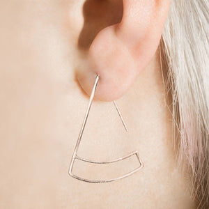 Rose Gold Triangle Wire Hoop Earrings