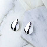 Large Teardrop Sterling Silver Stud Earrings