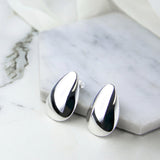 Large Teardrop Sterling Silver Stud Earrings