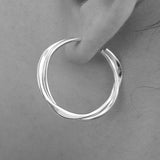 Interwoven Silver Hoop Earrings