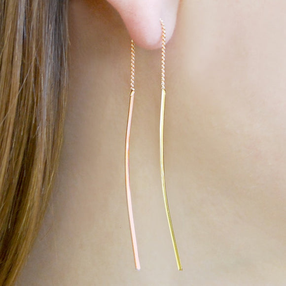 Gold and Rose Gold Drop Earrings
