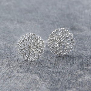 Snowflake Silver Stud Earrings