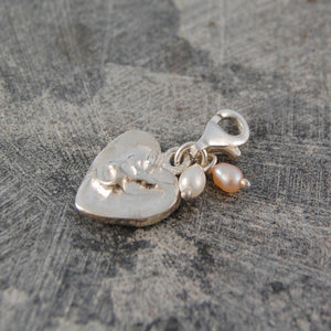 Organic Silver Heart Charm