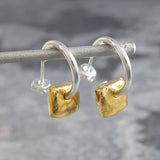 Organic Square Gold Hoop Earrings