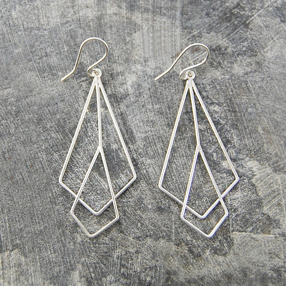 Art Deco Silver Dangle Earrings