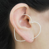 Heart Silver Ear Cuffs