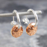 Organic Round Rose Gold Hoop Earrings