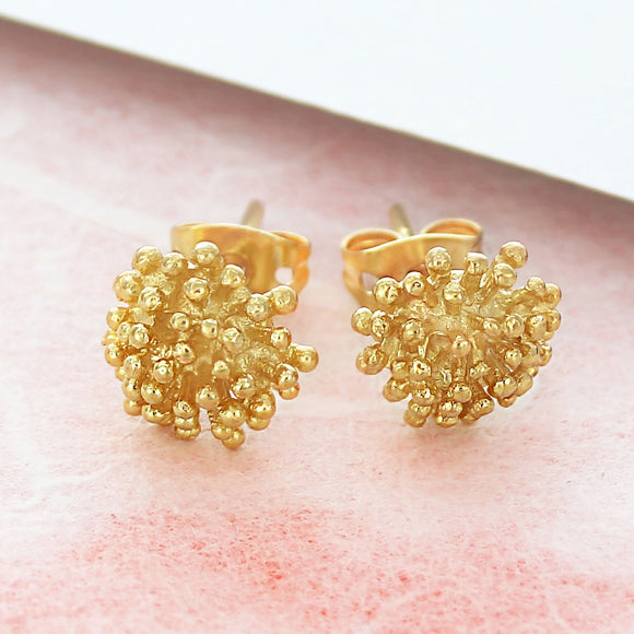 Dandelion Gold Stud Earrings