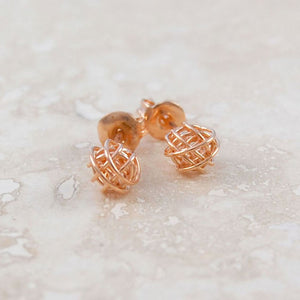 Tiny Nest Rose Gold Stud Earrings