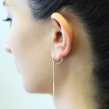 Silver Chain Long Drop Earrings