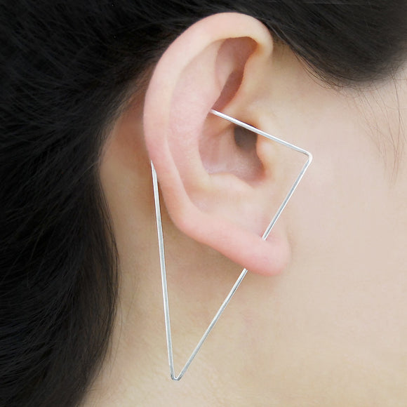 Triangle Silver Ear Cuffs
