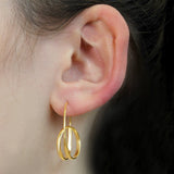 Double Loop Gold Hoop Earrings
