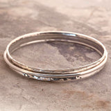 Cone Hammered Silver Bangle