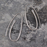 Paperclip Long Silver Drop Earrings