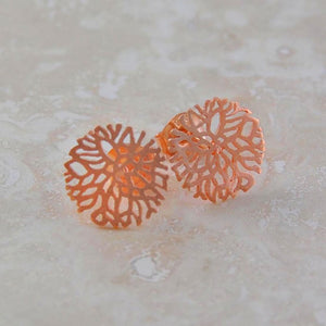 Snowflake Rose Gold Stud Earrings