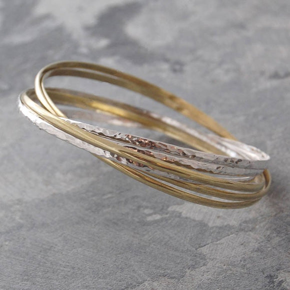 Gold and Silver Russian Bangle