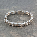 Womens Chunky Silver Bike Chain Bracelet