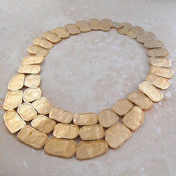 Roman Chunky Gold Statement Necklace