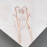 Double Triangle Rose Gold Ear Climbers